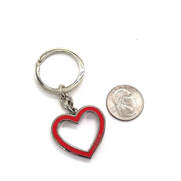 Vintage COACH Enamel Red Heart Keychain FOB Purse Charm-Rare #7382 *FIRM PRICE* - Picture 4 of 4